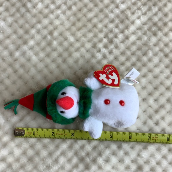 Ty Jingle Beanies Collection Snowgirl Plush Ornament Stuffed Animal Toy w Tags - Picture 16 of 16